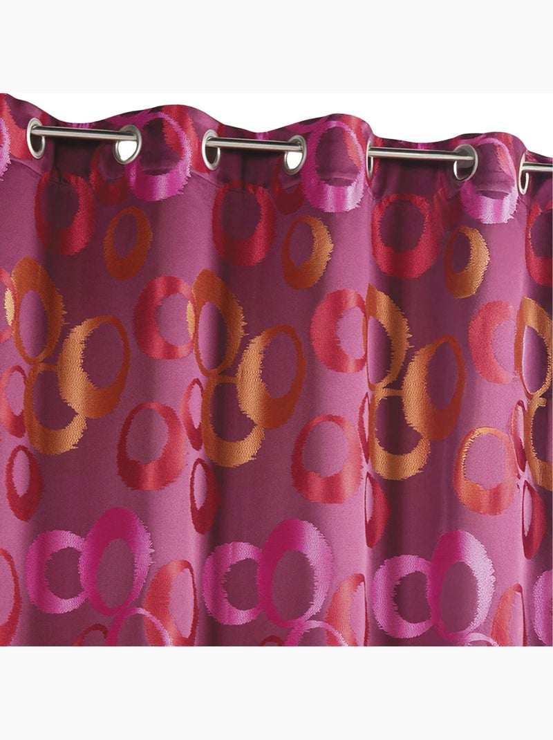 Cortina blackout em jacquard gráfico Vermelho tijolo - Kiabi