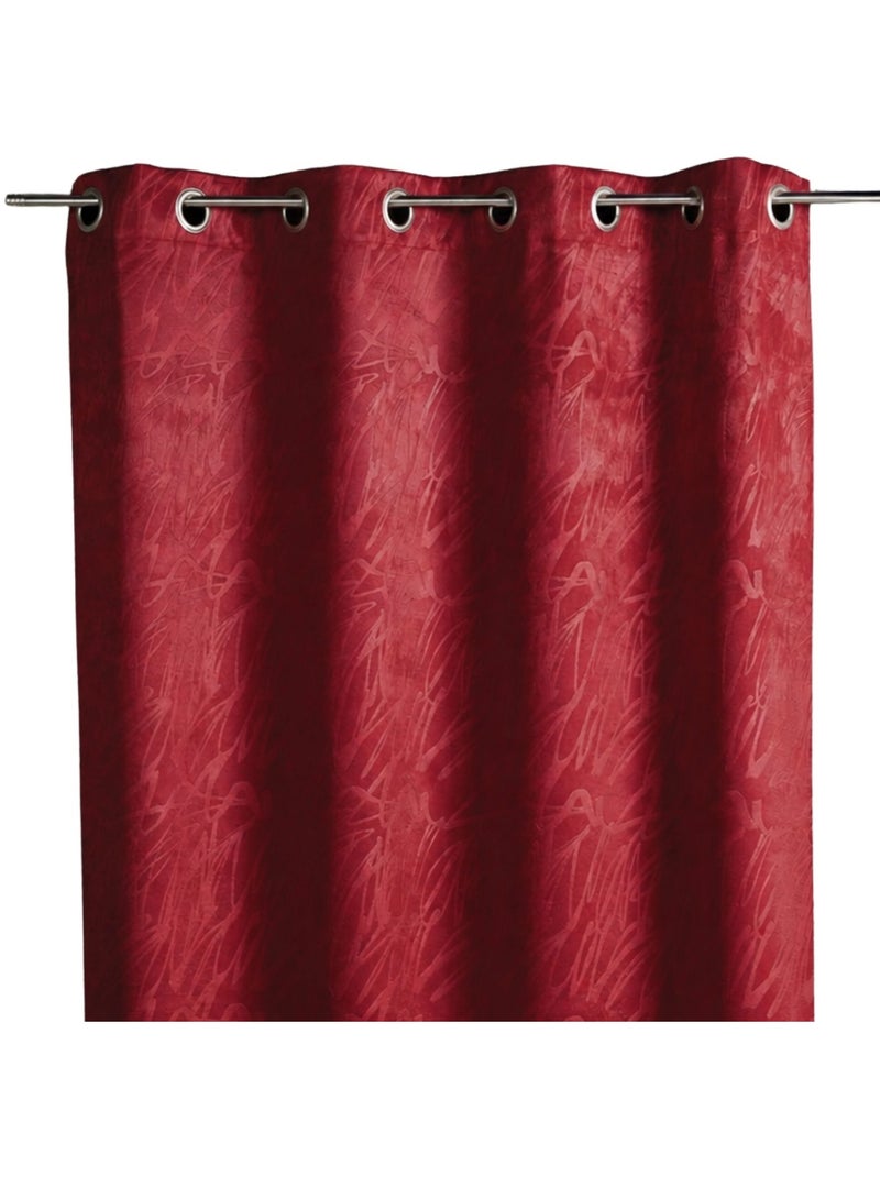 Cortina blackout estampada e pronta a instalar Vermelho - Kiabi