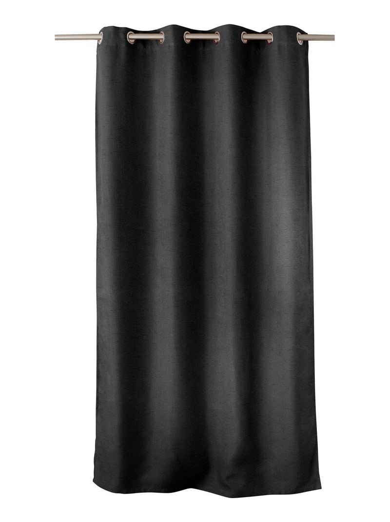 Cortina blackout lisa e com rosca Cinza antracite - Kiabi
