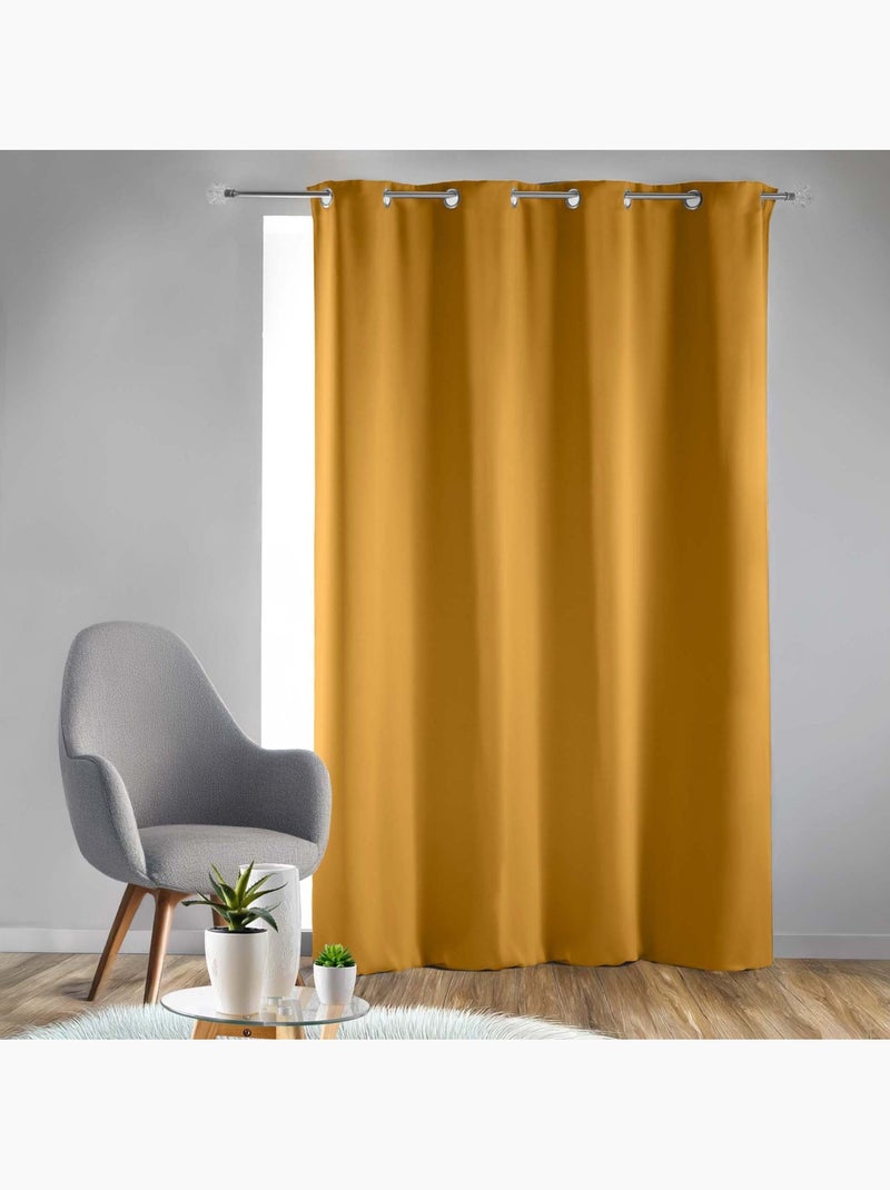 Cortina blackout simples com ilhós Amarelo-escuro - Kiabi