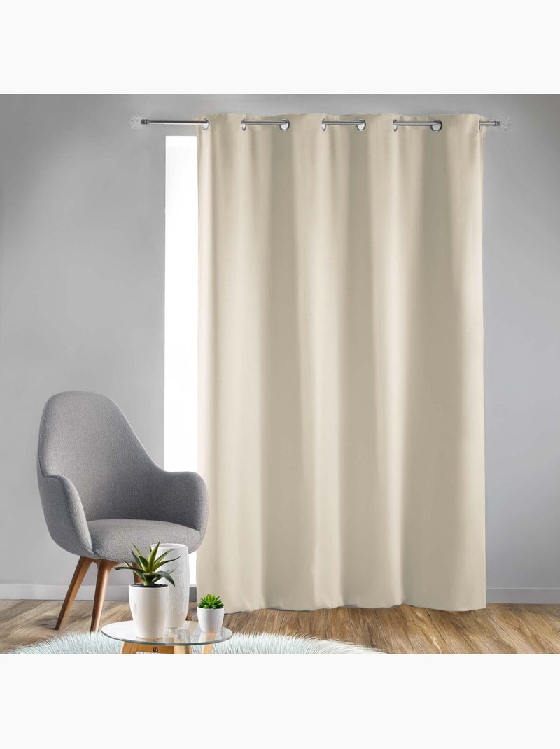Cortina blackout simples com ilhós Madeira natural - Kiabi