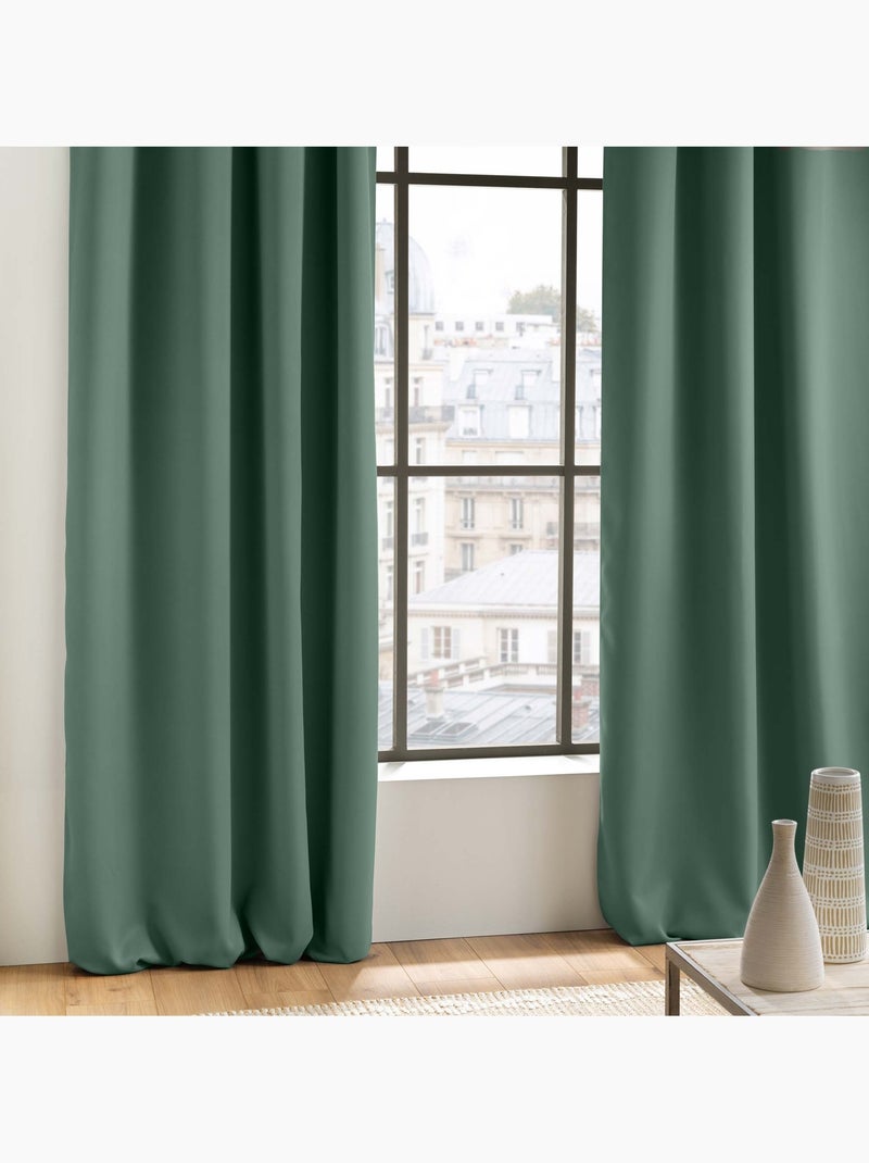 Cortina blackout simples com ilhós Verde - Kiabi