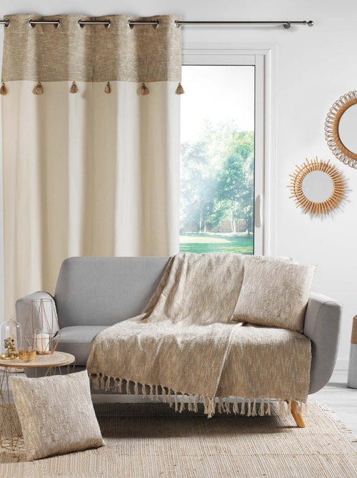 Cortina boémia com acabamento dourado ou prateado - Kiabi