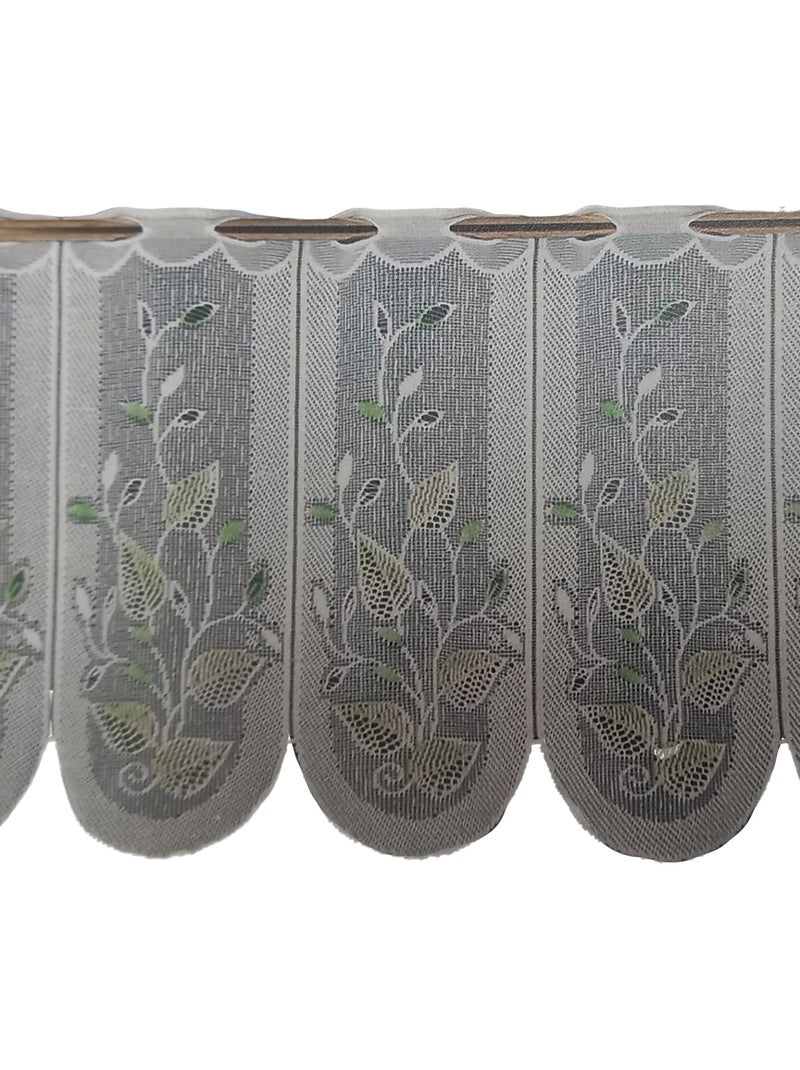 Cortina bordada com motivos de folhagem Verde - Kiabi