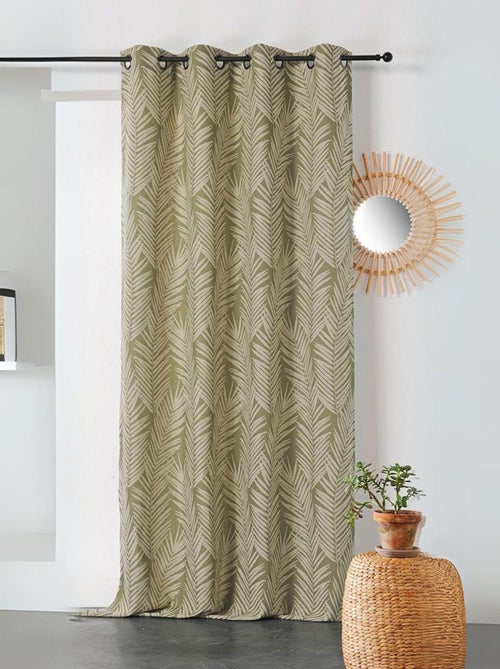 Cortina com estampado de folhas de palmeira - Kiabi