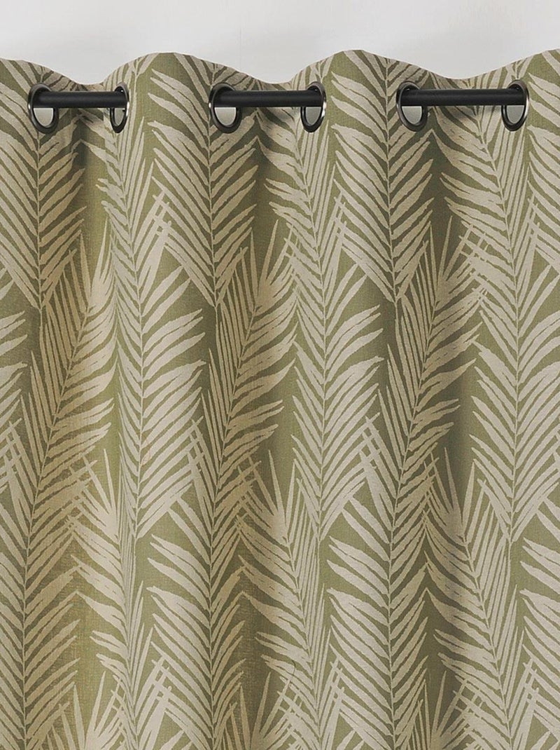 Cortina com estampado de folhas de palmeira Verde - Kiabi