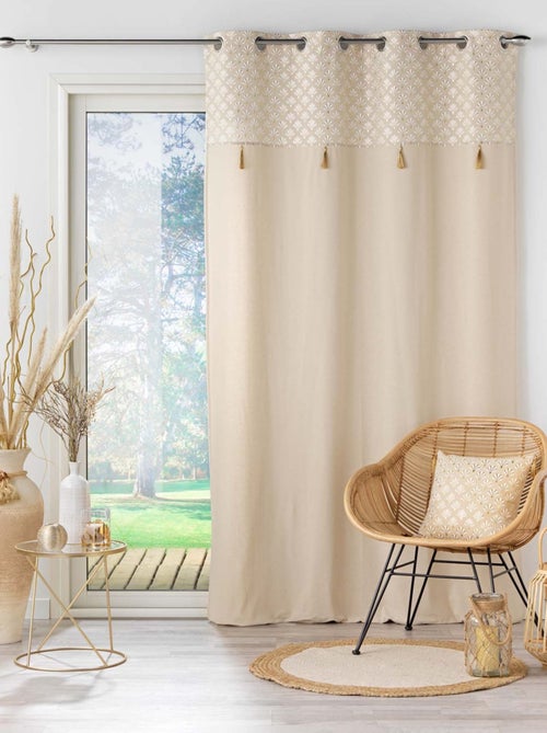 Cortina com estampado e topo metálico - Kiabi Cortina com estampado e topo metálico - Kiabi