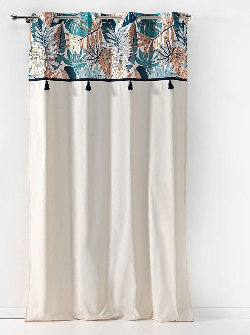 Cortina com estampado exótico Bege claro - Kiabi