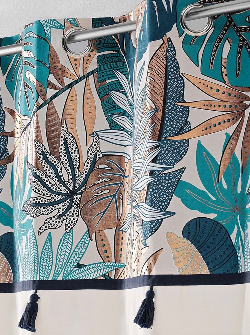 Cortina com estampado exótico Bege claro - Kiabi