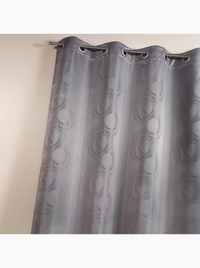 Cortina com estampado jacquard cercle design Cinza claro - Kiabi