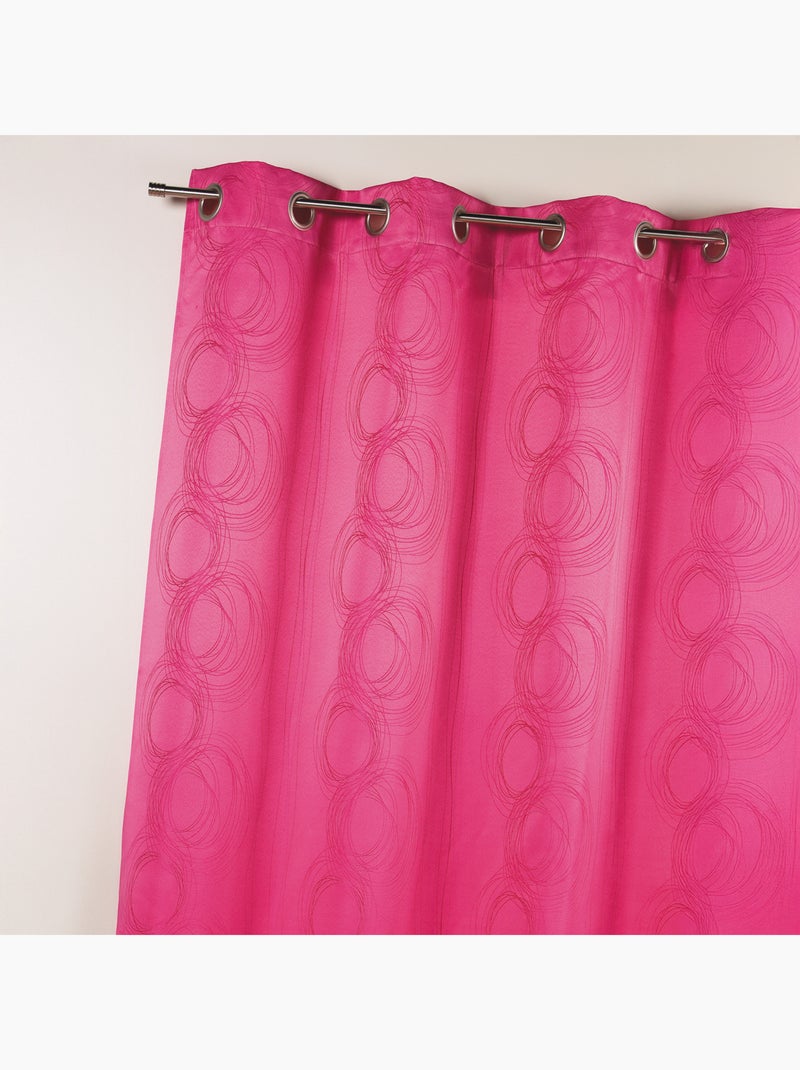 Cortina com estampado jacquard cercle design Rosa-fúcsia - Kiabi