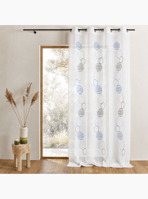 Cortina com estampados redondos e círculos - Kiabi