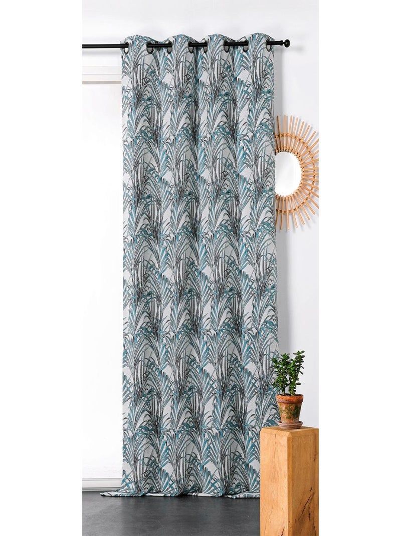 Cortina com estampas exóticas Azul - Kiabi