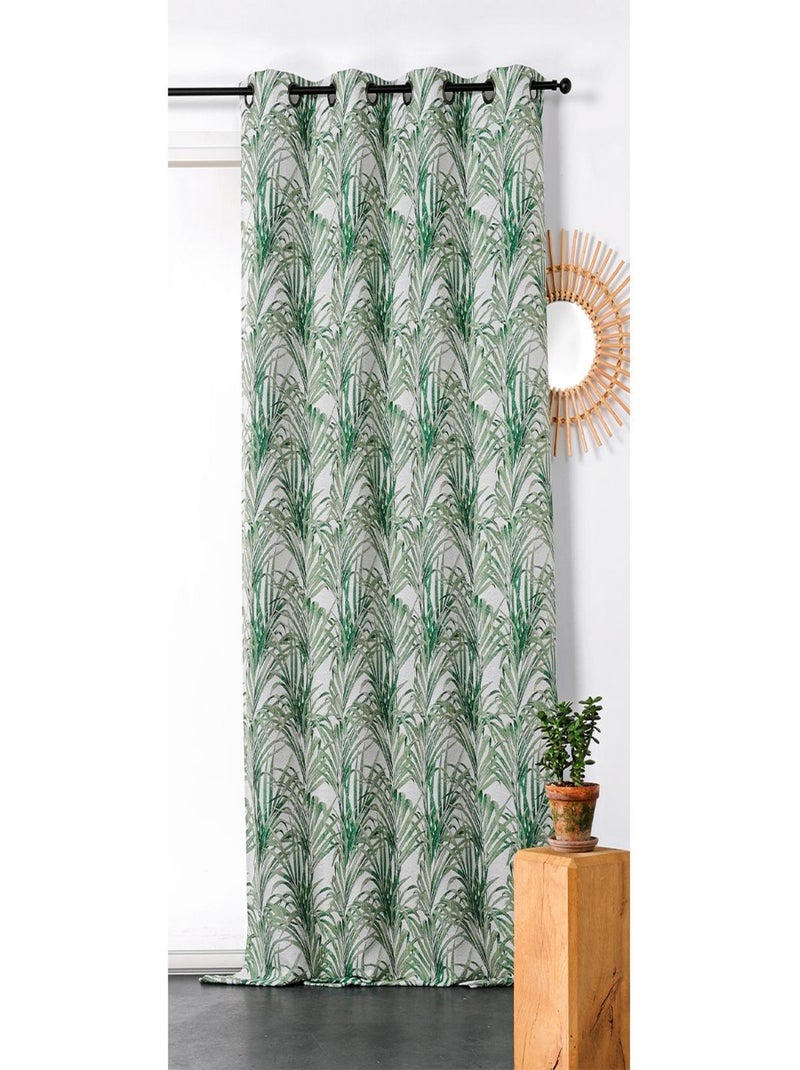 Cortina com estampas exóticas Verde - Kiabi