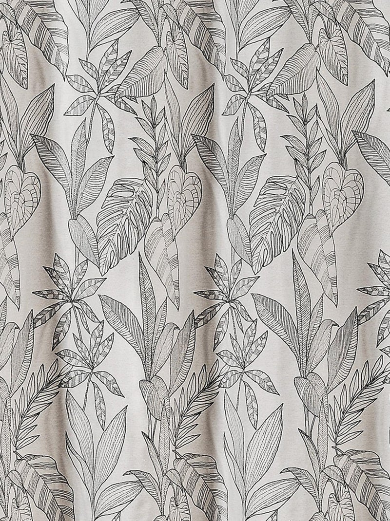 Cortina com folhas estilizadas Bege - Kiabi