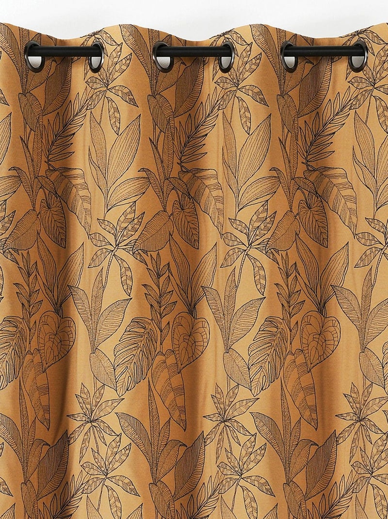 Cortina com folhas estilizadas Cobre - Kiabi