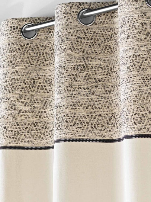Cortina com ilhós camalia top jacquard - Kiabi