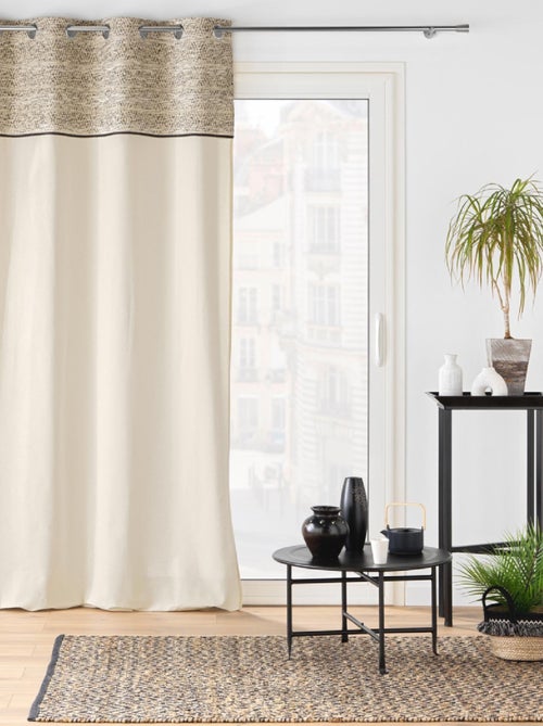 Cortina com ilhós camalia top jacquard - Kiabi