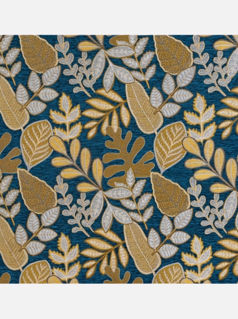 Cortina com ilhós com padrão vegetal vintage Amarelo - Kiabi