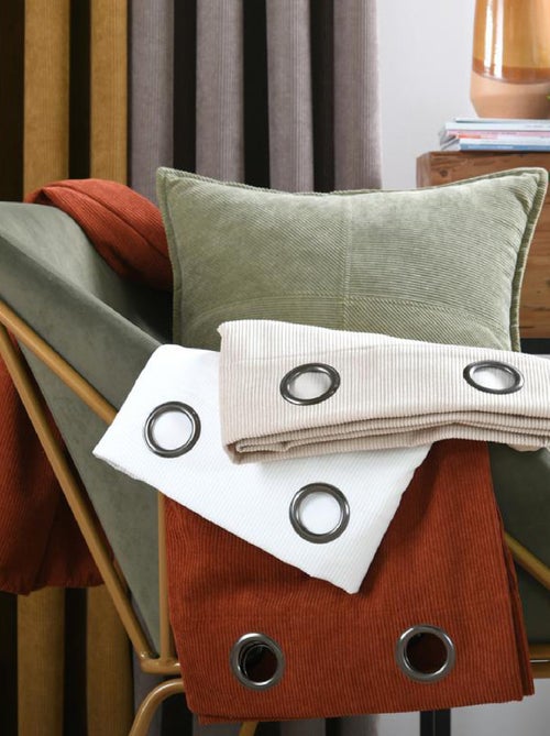 Cortina com ilhós de bombazina - Kiabi
