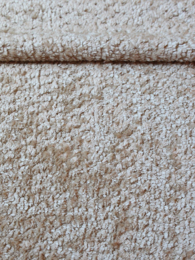Cortina com ilhós de chenille efeito plush Bege - Kiabi