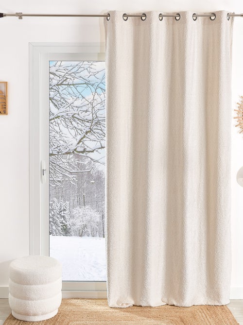 Cortina com ilhós de chenille efeito plush - Kiabi Cortina com ilhós de chenille efeito plush - Kiabi