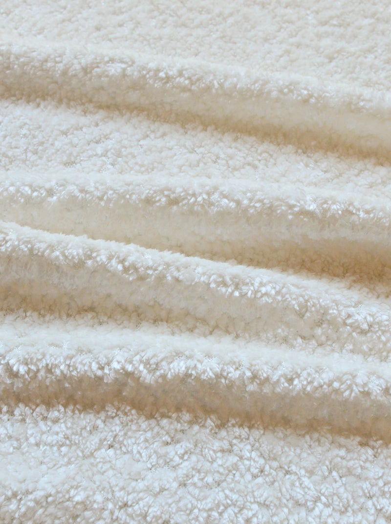 Cortina com ilhós de chenille efeito plush Ecru - Kiabi