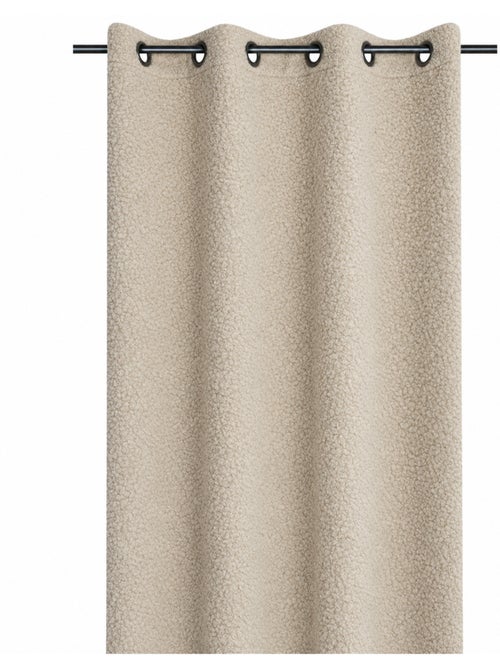 Cortina com ilhós de efeito bouclette suave - Kiabi