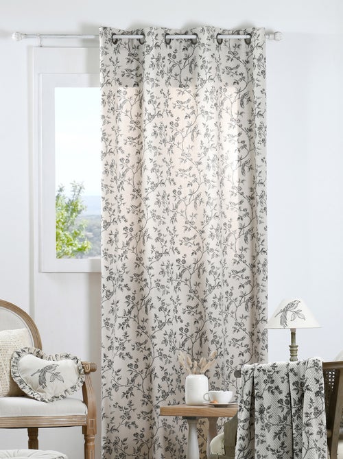 Cortina com ilhós de estilo campestre - Kiabi