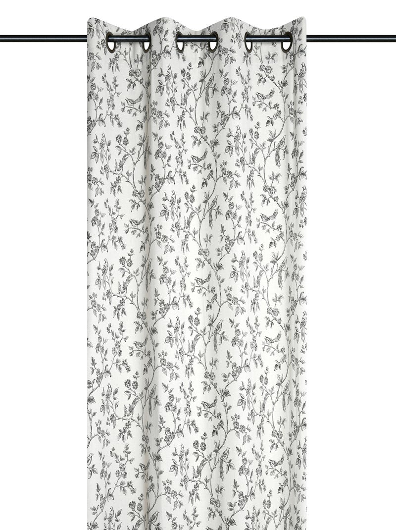 Cortina com ilhós de estilo campestre Ecru - Kiabi