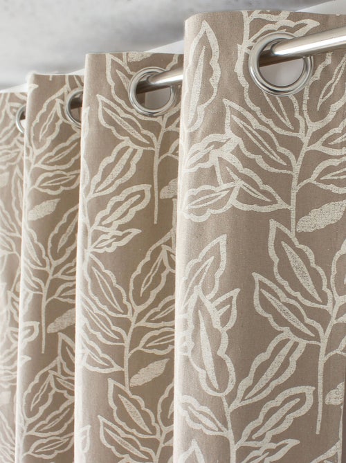 Cortina com ilhós em algodão reciclado chambray - Kiabi