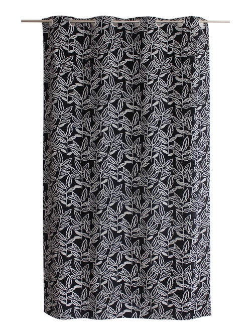 Cortina com ilhós em algodão reciclado chambray - Kiabi