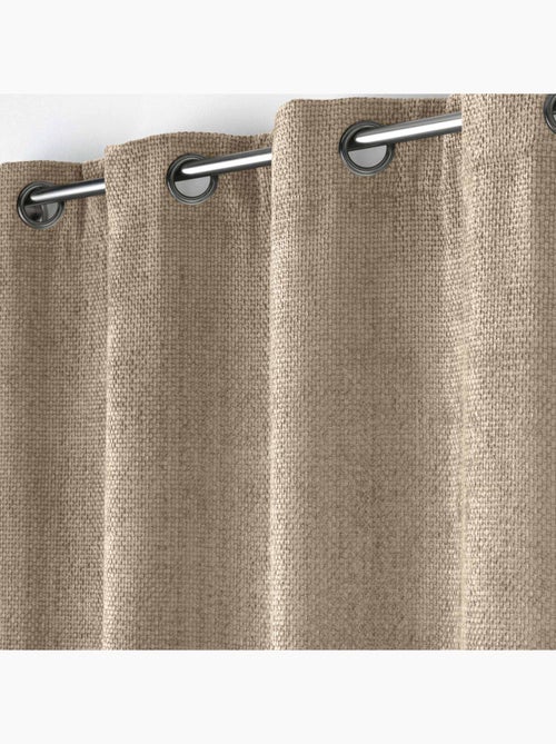 Cortina com ilhós em veludo chenille - Kiabi