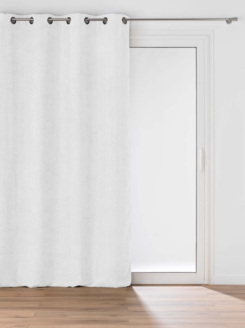 Cortina com ilhós em veludo chenille - Kiabi