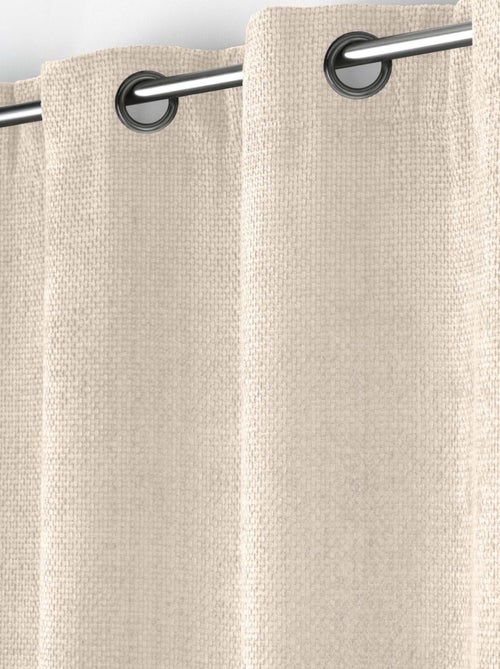 Cortina com ilhós em veludo chenille - Kiabi