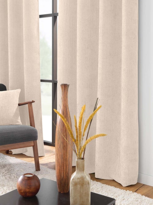 Cortina com ilhós em veludo chenille - Kiabi