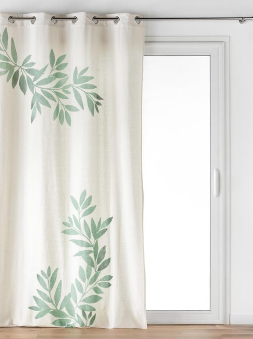 Cortina com ilhós estampado nymphea - Kiabi