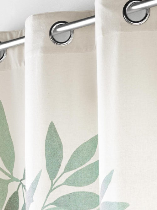 Cortina com ilhós estampado nymphea - Kiabi