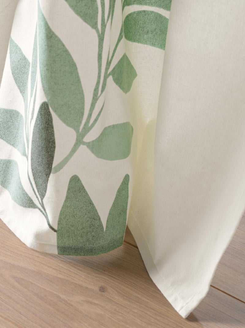 Cortina com ilhós estampado nymphea Madeira natural - Kiabi