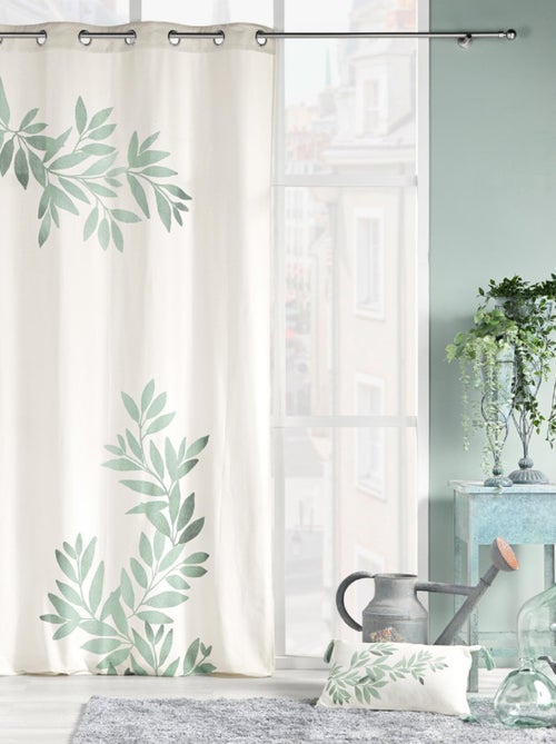 Cortina com ilhós estampado nymphea - Kiabi