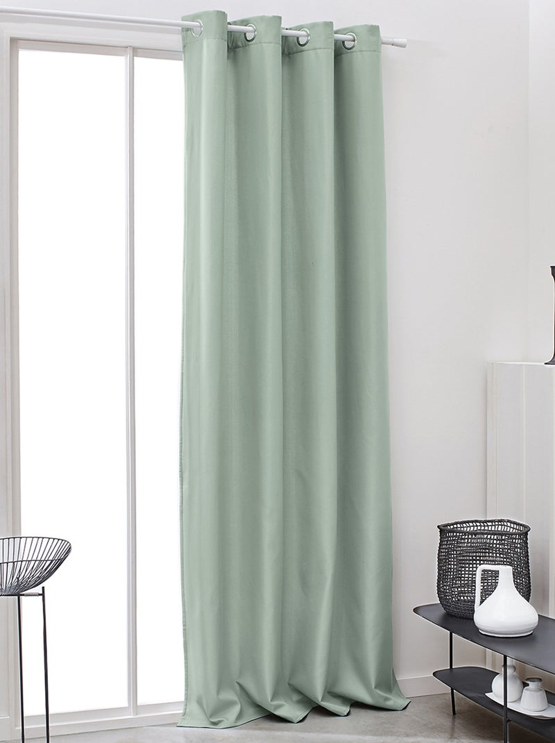Cortina com ilhoses lisa VERDE - Kiabi