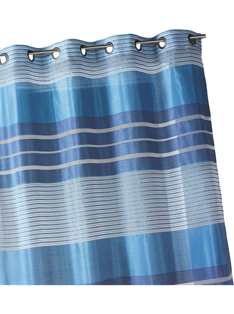 Cortina com riscas horizontais coloridas Azul-ultramar - Kiabi