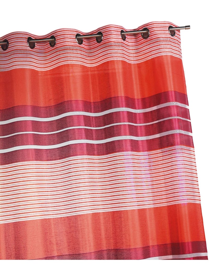Cortina com riscas horizontais coloridas Vermelho tijolo - Kiabi