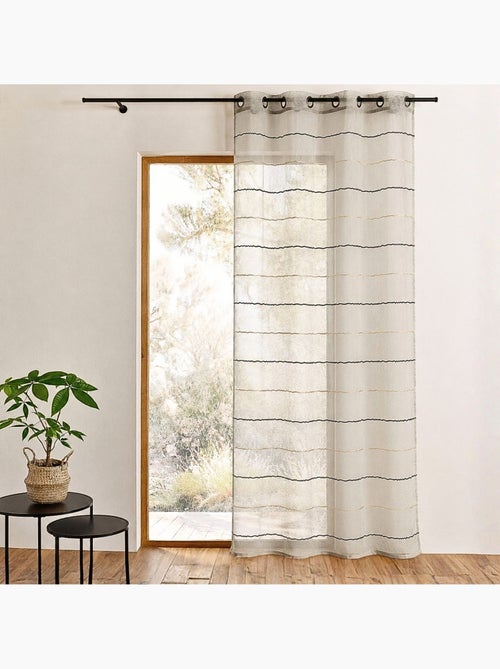 Cortina com riscas horizontais onduladas decorativas - Kiabi