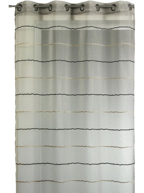 Cortina com riscas horizontais onduladas decorativas - Kiabi
