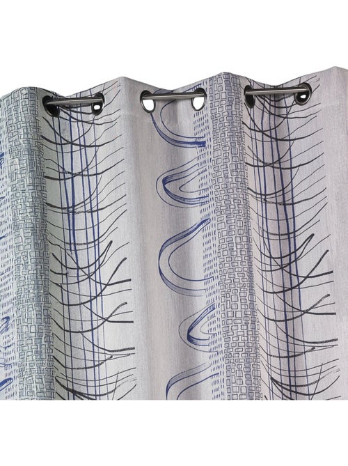 Cortina com riscas verticais abstratas e motivos gráficos - Kiabi