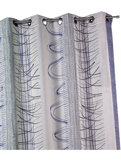 Cortina com riscas verticais abstratas e motivos gráficos - Kiabi