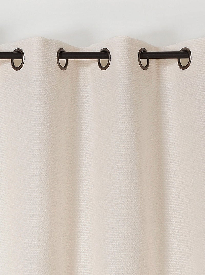 Cortina com um aspeto de tecido felpudo texturado Branco sujo - Kiabi