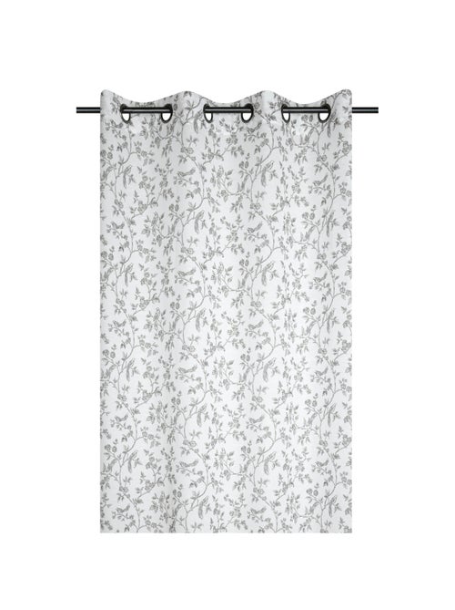 Cortina de algodão com ilhós e padrão floral - Kiabi