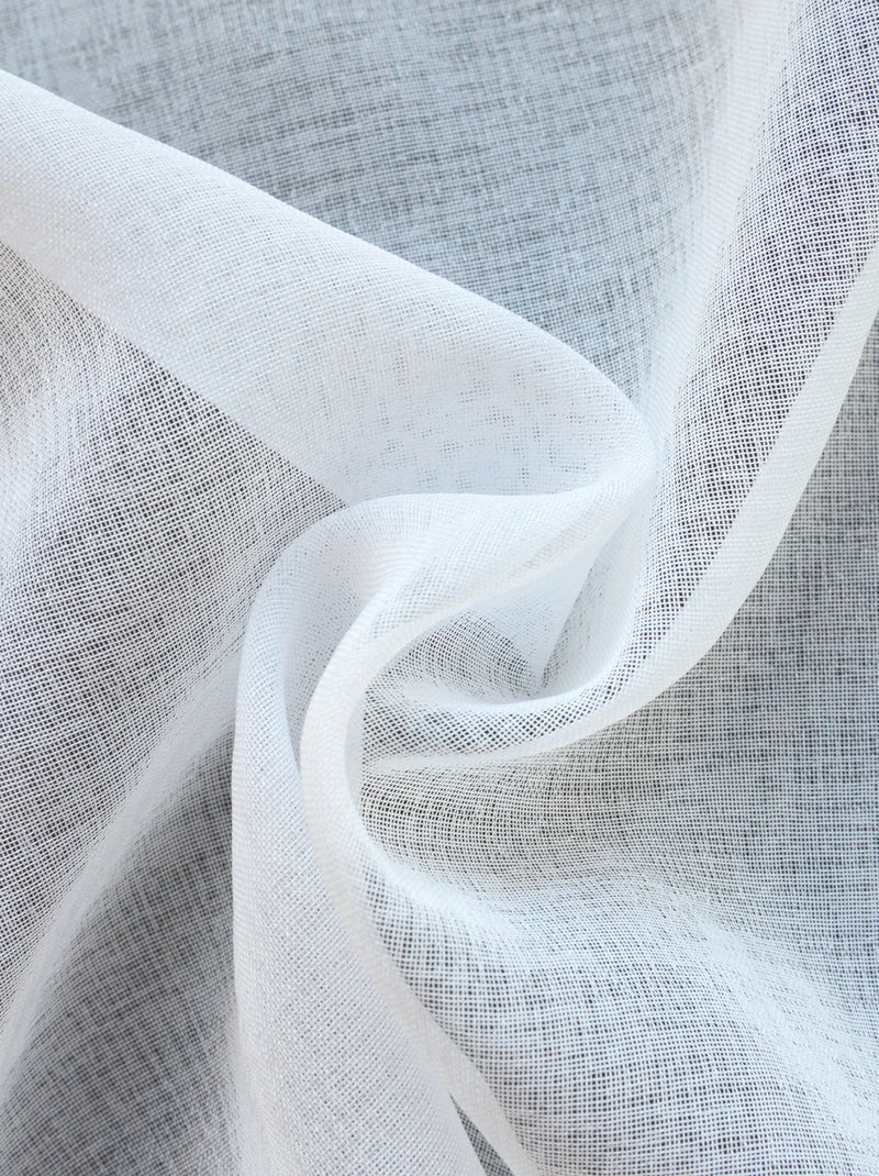 Cortina de crivo com entrançado Branco - Kiabi